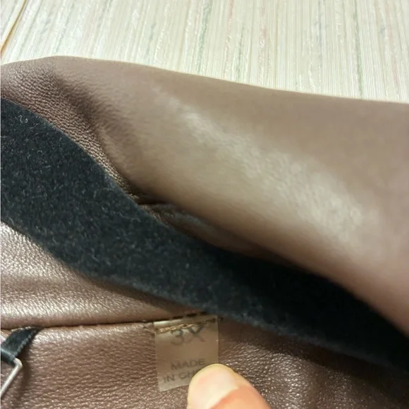 Badgley Mischka Women's Chocolate Genuine Leather Jacket Size 3X - Picture 9 of 9